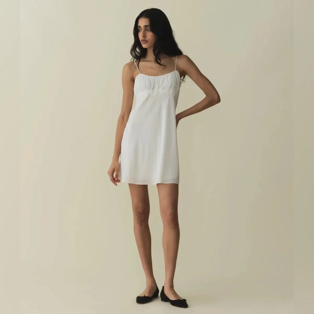 NWT Doen yellow silk Fleurie mini dress in goldenrod - Picture 9 of 9